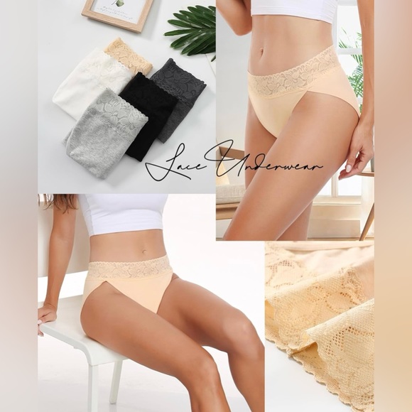 RHYFF Women’s Underwear Panties High Cut Lace Panty Stretch Soft Hipster - NWT - Picture 3 of 8